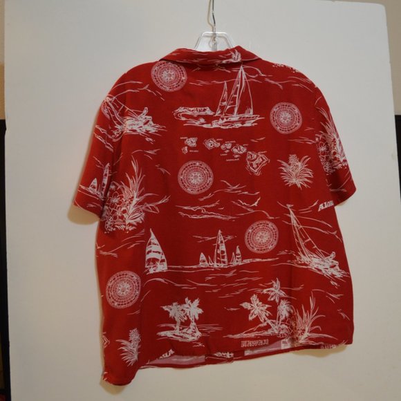 GLORIA VANDERBILT Kauai Type Red Button-Down Short Sleeves Shirt Women XL - Picture 5 of 5